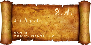 Uri Árpád névjegykártya